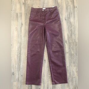 Wilfred The Melina Pant - Burgundy Faux Leather Pants